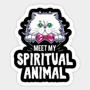 Meet my spiritual Animal Katze Sticker